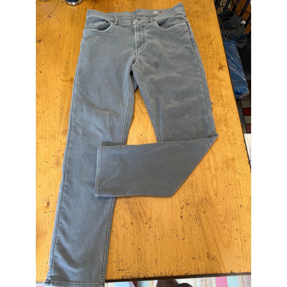 Faherty Brand 5-Pocket Pants Size 33 Mens Slate Grey Straight Leg Stretch READ